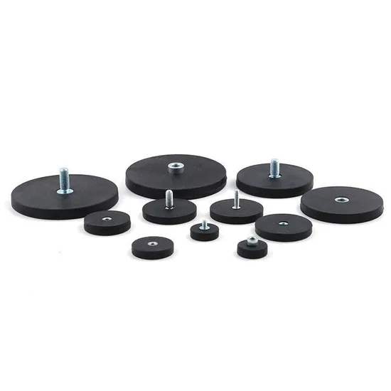 Conjuntos magnéticos potentes Imán de pote de NdFeB recubierto de goma con tornillo roscado